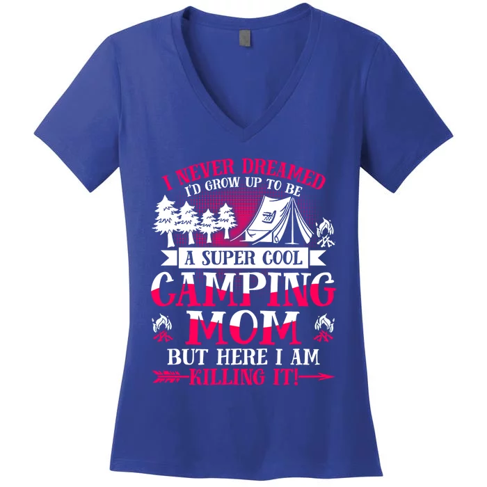 Camping Mom Supper Cool Mom Summer Holiday Great Gift Women's V-Neck T-Shirt