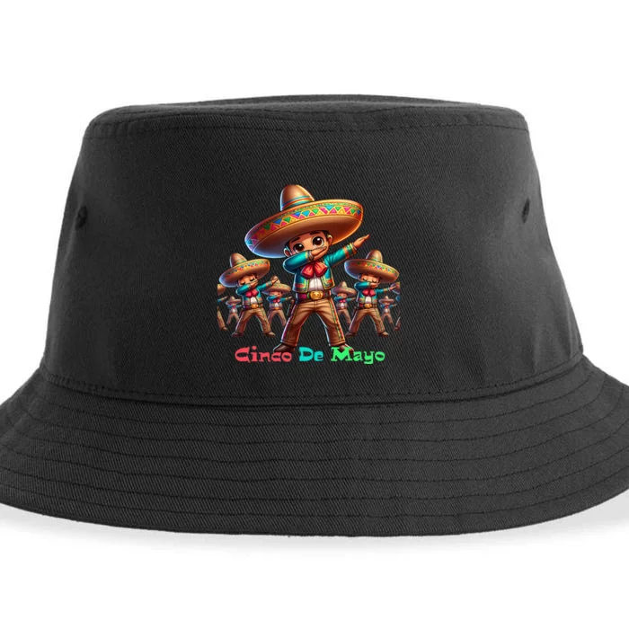 Cute Mexican Sombrero Dab Dance Cinco De Mayo Sustainable Bucket Hat