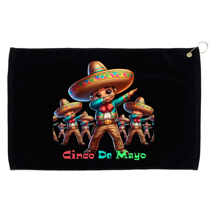 Cute Mexican Sombrero Dab Dance Cinco De Mayo Grommeted Golf Towel