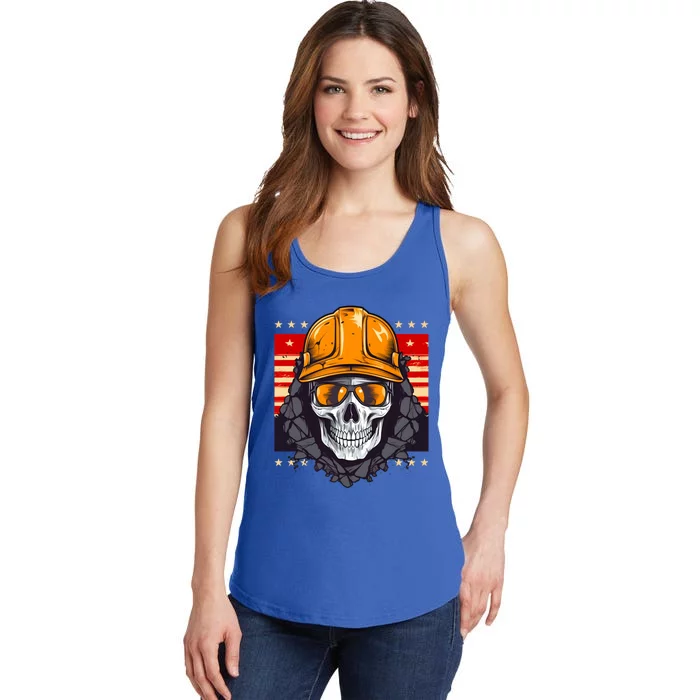 Coal Miner Skull Design 4th Of July Coal Miner Gift Ladies Essential Tank