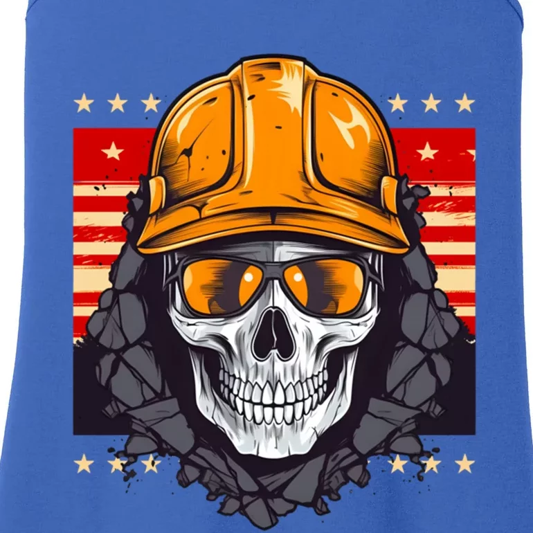 Coal Miner Skull Design 4th Of July Coal Miner Gift Ladies Essential Tank