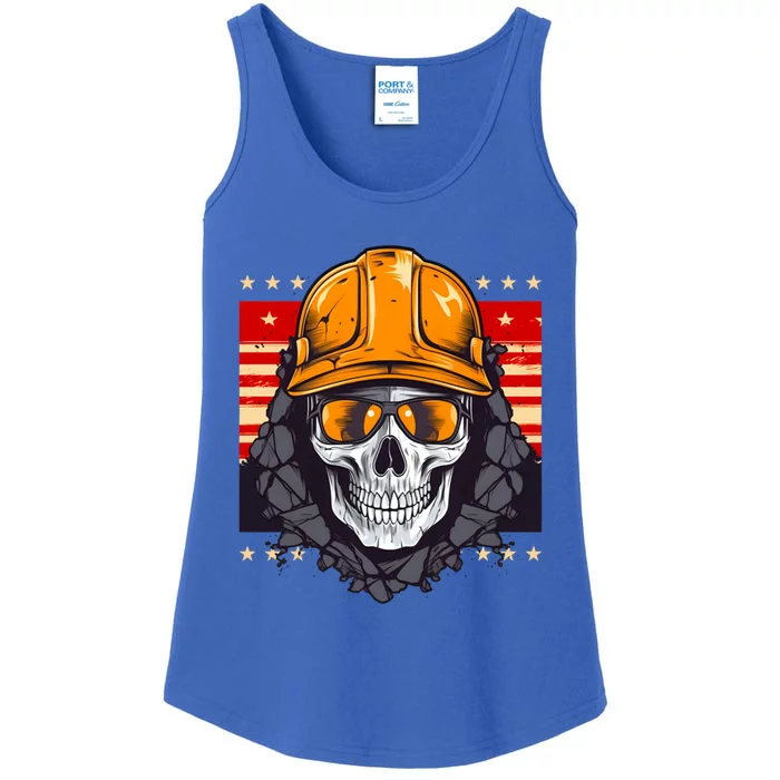 Coal Miner Skull Design 4th Of July Coal Miner Gift Ladies Essential Tank