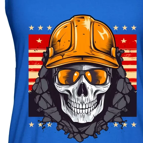 Coal Miner Skull Design 4th Of July Coal Miner Gift Ladies Essential Flowy Tank