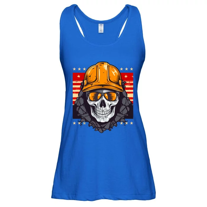 Coal Miner Skull Design 4th Of July Coal Miner Gift Ladies Essential Flowy Tank