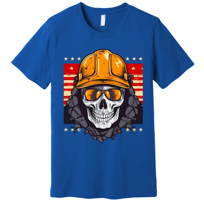 Coal Miner Skull Design 4th Of July Coal Miner Gift Premium T-Shirt