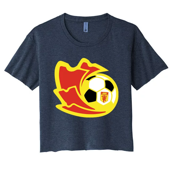 Cool Manchester United Soccer Team Ball Women's Crop Top Tee