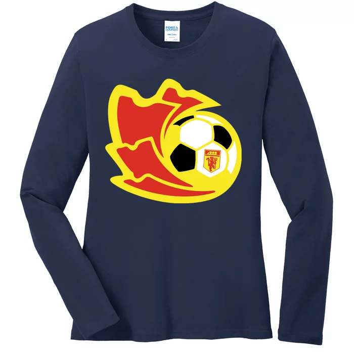 Cool Manchester United Soccer Team Ball Ladies Long Sleeve Shirt