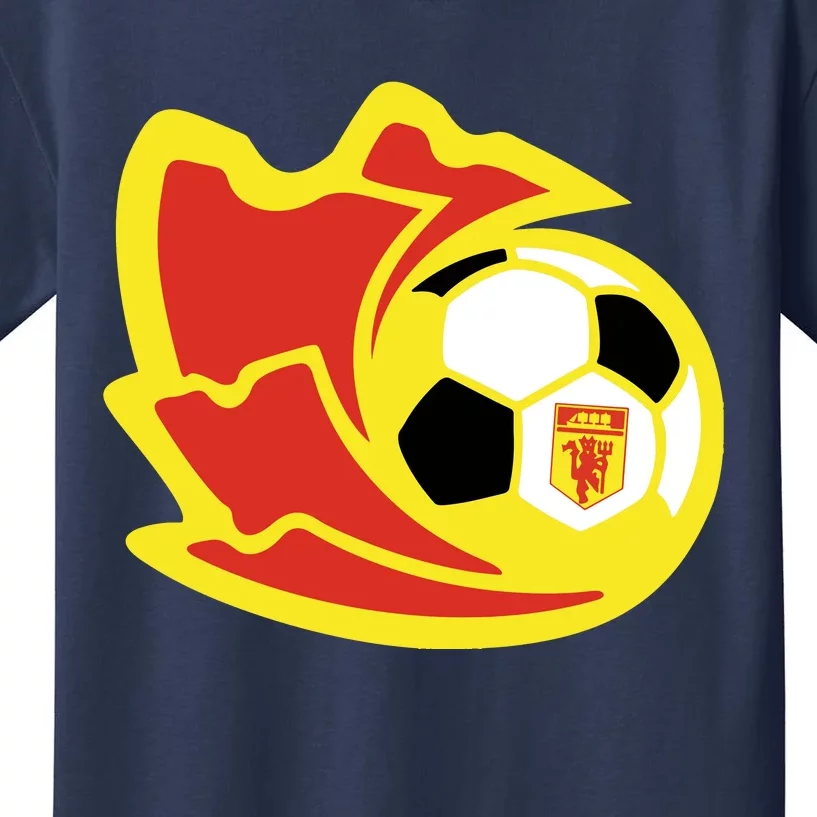 Cool Manchester United Soccer Team Ball Kids T-Shirt