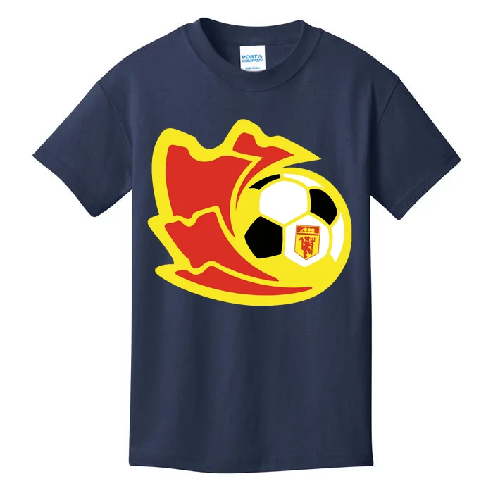 Cool Manchester United Soccer Team Ball Kids T-Shirt