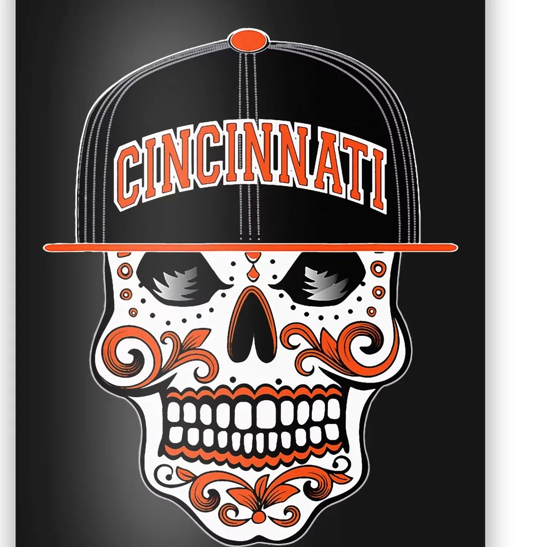 Cincinnati Mexican Sugar Skull Cincinnati City Ohio Poster