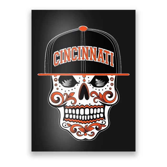 Cincinnati Mexican Sugar Skull Cincinnati City Ohio Poster