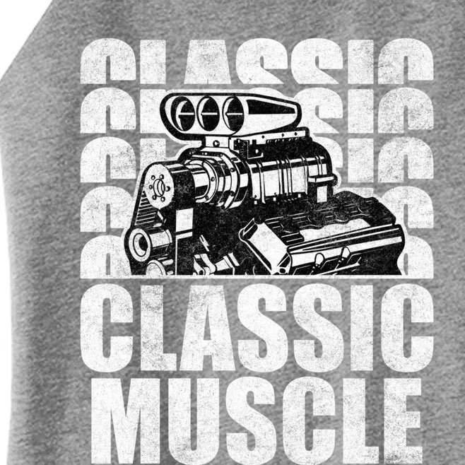 Classic Muscle Supercharged V8 Motor Mechanic Gift Women’s Perfect Tri Rocker Tank