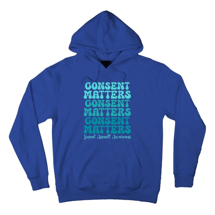 Consent Matters Sexual Assault Awareness Month Prevention Cute Gift Tall Hoodie