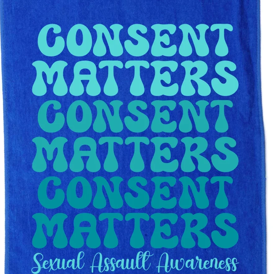 Consent Matters Sexual Assault Awareness Month Prevention Cute Gift Platinum Collection Golf Towel