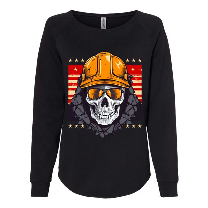 Coal Miner Skull Design 4th Of July Coal Miner Great Gift Womens California Wash Sweatshirt