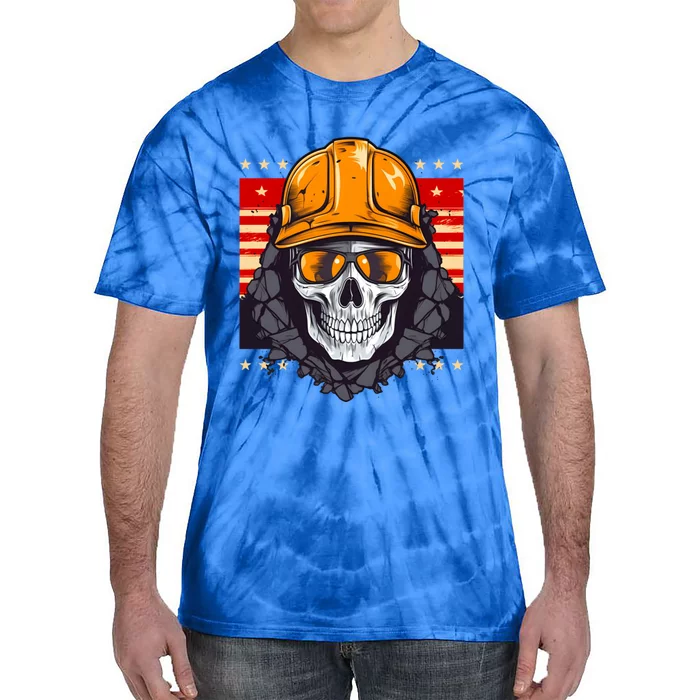 Coal Miner Skull Design 4th Of July Coal Miner Great Gift Tie-Dye T-Shirt