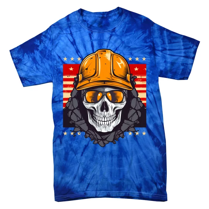 Coal Miner Skull Design 4th Of July Coal Miner Great Gift Tie-Dye T-Shirt