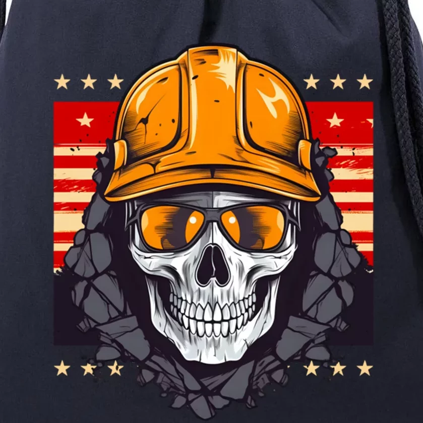 Coal Miner Skull Design 4th Of July Coal Miner Great Gift Drawstring Bag