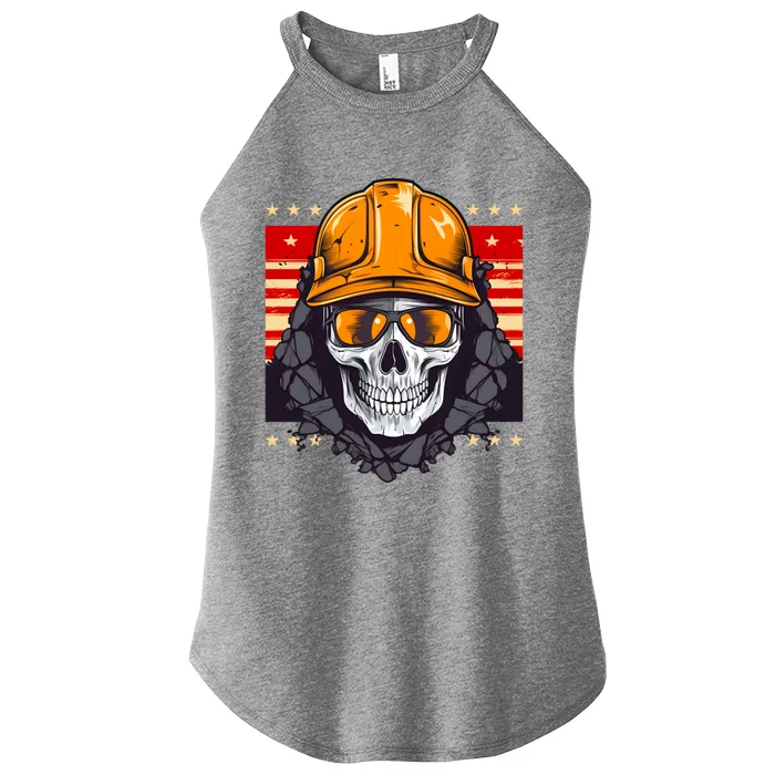 Coal Miner Skull Design 4th Of July Coal Miner Great Gift Women’s Perfect Tri Rocker Tank