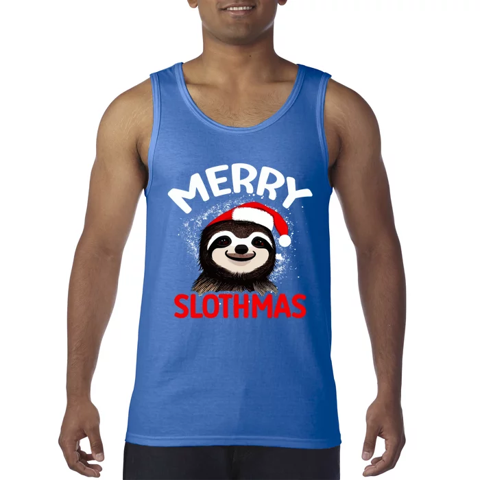 Cute Merry Slothmas Sloth Lover Christmas Pajamas Cool Gift Tank Top