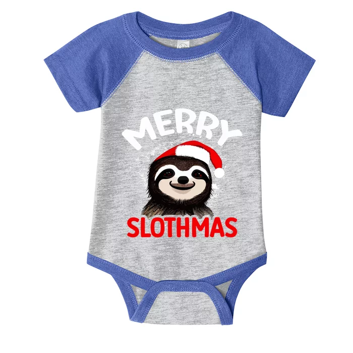 Cute Merry Slothmas Sloth Lover Christmas Pajamas Cool Gift Infant Baby Jersey Bodysuit