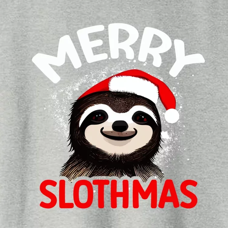 Cute Merry Slothmas Sloth Lover Christmas Pajamas Cool Gift Women's Crop Top Tee