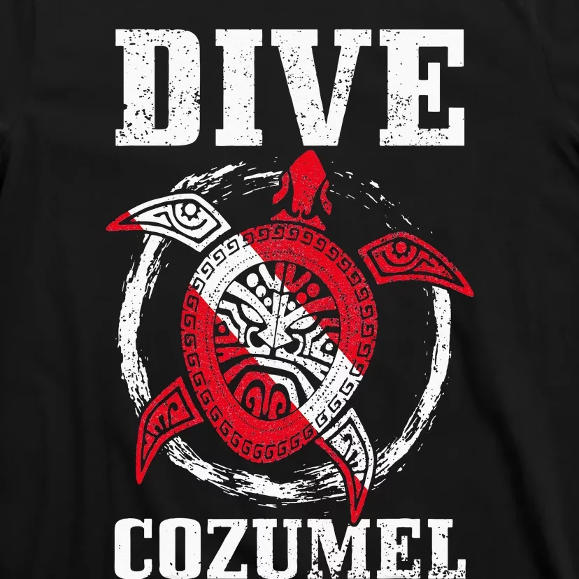 Cozumel Mexico Scuba Diving Flag Sea Turtle Scuba Diver Dive T-Shirt