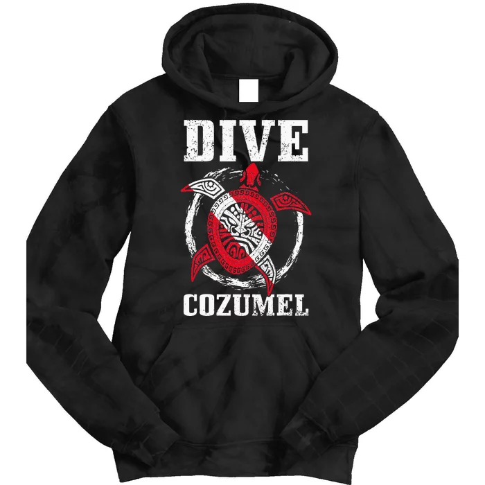 Cozumel Mexico Scuba Diving Flag Sea Turtle Scuba Diver Dive Tie Dye Hoodie