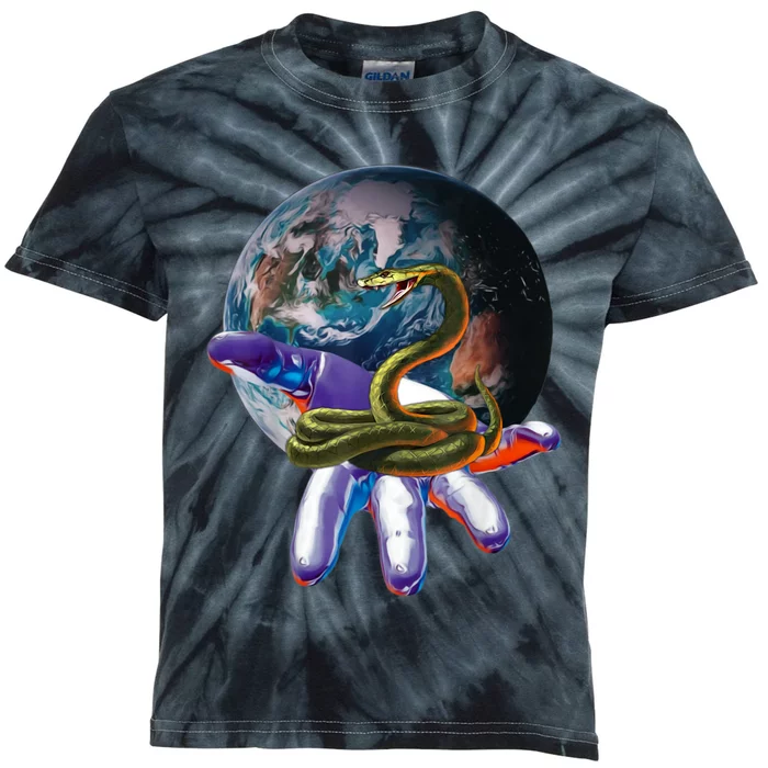 Cobra Motif Snake Design Reptile Animal Reptiles Snakes Kids Tie-Dye T-Shirt