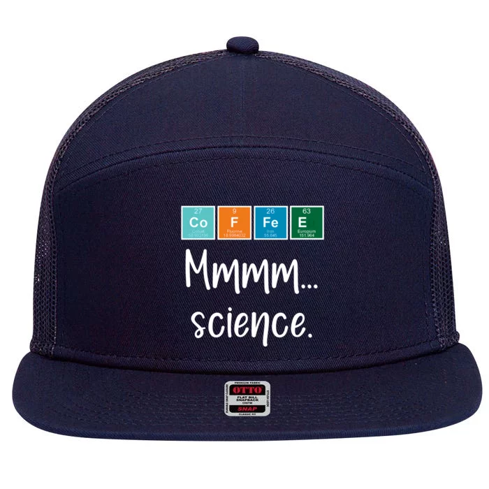 COFFEE Mmmm... Science 7 Panel Mesh Trucker Snapback Hat