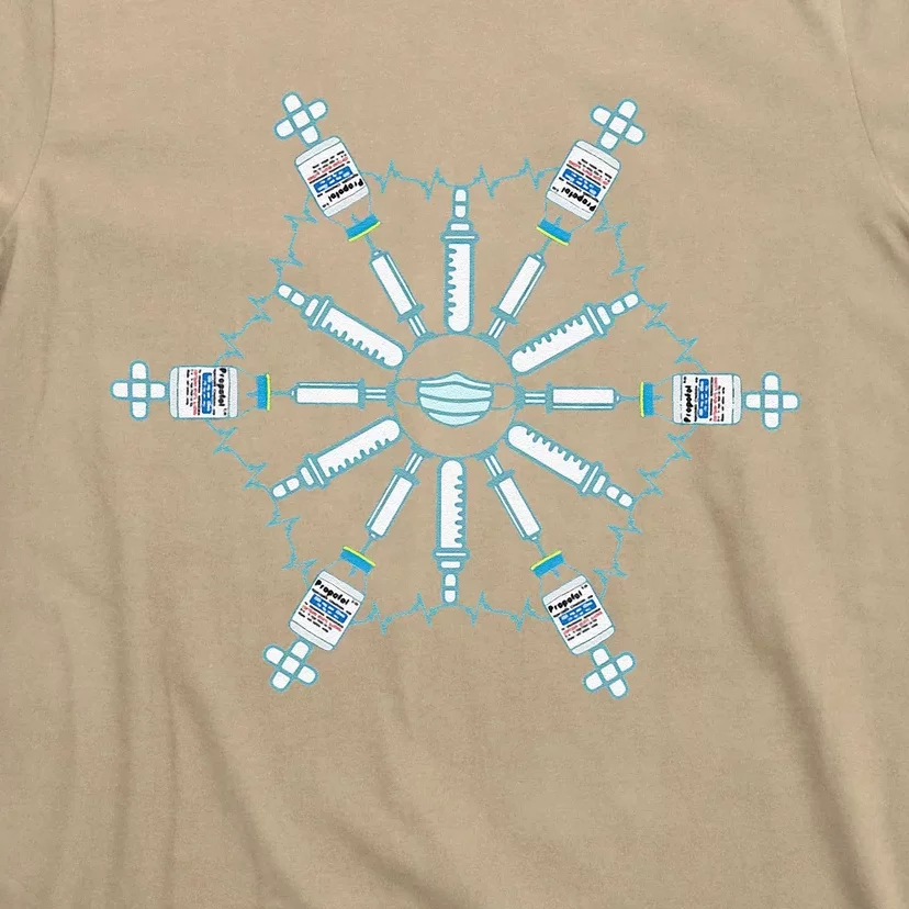 Christmas Medical Snowflake Propofol CRNA ER Icu Nurse Xmas T-Shirt