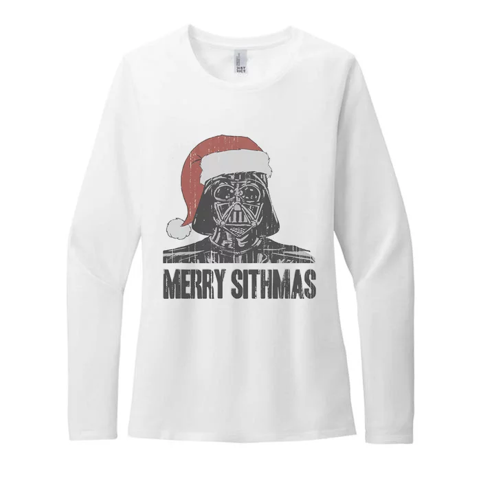 Christmas Merry Sithmas Distressed Womens CVC Long Sleeve Shirt