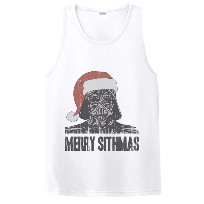 Christmas Merry Sithmas Distressed Performance Tank