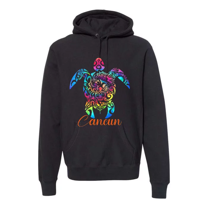 CANCUN MEXICO Sea Turtle Beach Vacation Trip Tie Dye Premium Hoodie