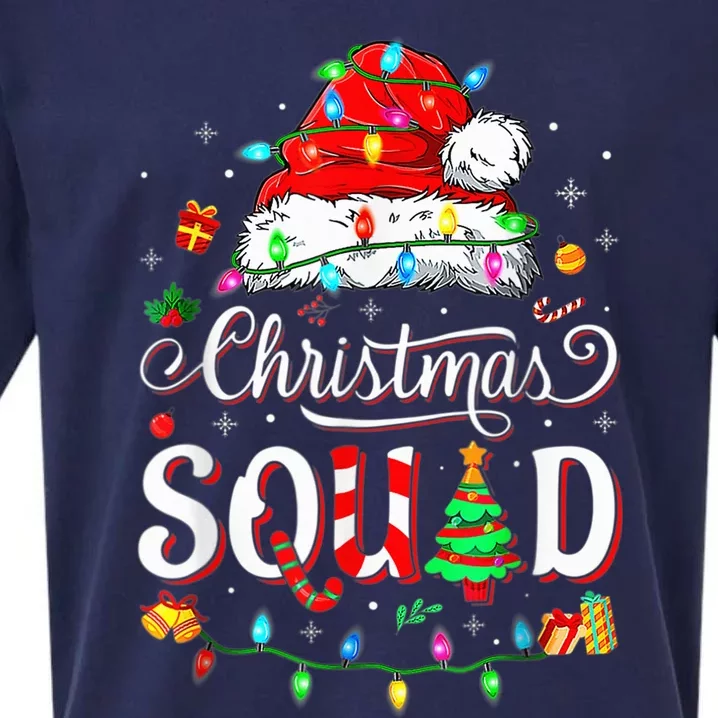 Christmas Morning Squad Red Buffalo Plaid Tree Santa Family Sueded Cloud Jersey T-Shirt