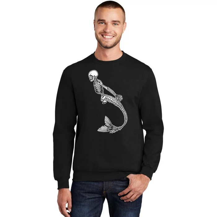 Creepy Mermaid Skeleton Halloween Costume Idea Tall Sweatshirt