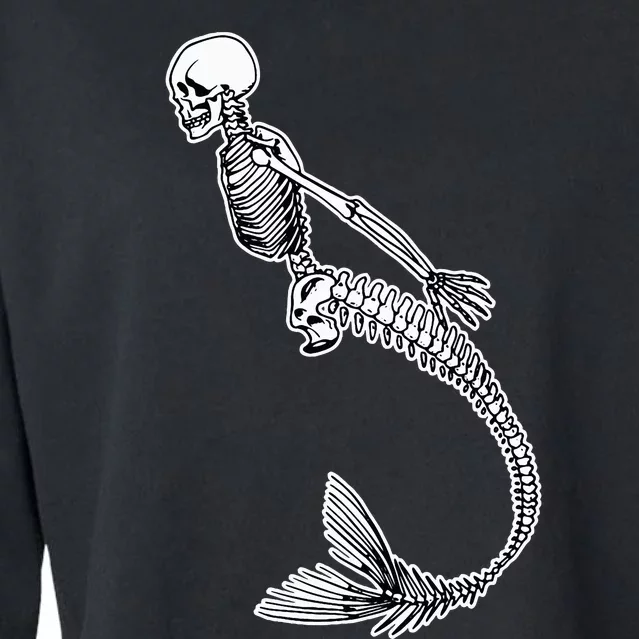 Creepy Mermaid Skeleton Halloween Costume Idea Cropped Pullover Crew