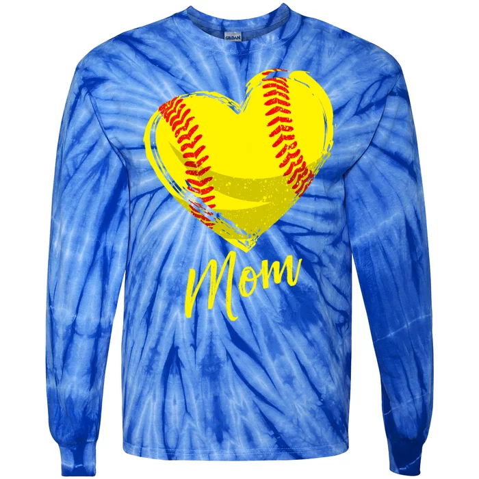 Cute Mom Softball Gift For Proud Pitchers Mama Aunt Gift Tie-Dye Long Sleeve Shirt