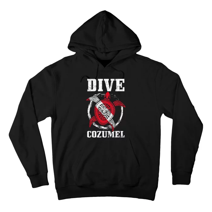 Cozumel Mexico Scuba Diving Flag Sea Turtle Scuba Diver Dive Hoodie