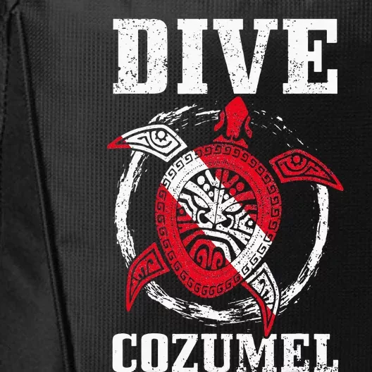 Cozumel Mexico Scuba Diving Flag Sea Turtle Scuba Diver Dive City Backpack