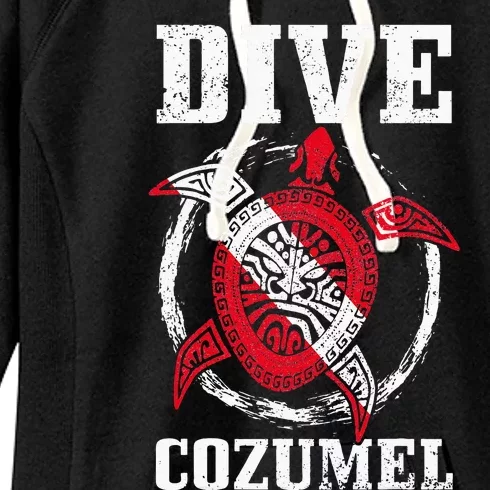 Cozumel Mexico Scuba Diving Flag Sea Turtle Scuba Diver Dive Women's Fleece Hoodie