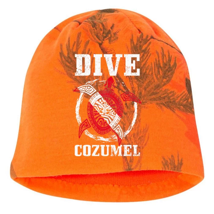 Cozumel Mexico Scuba Diving Flag Sea Turtle Scuba Diver Dive Kati - Camo Knit Beanie