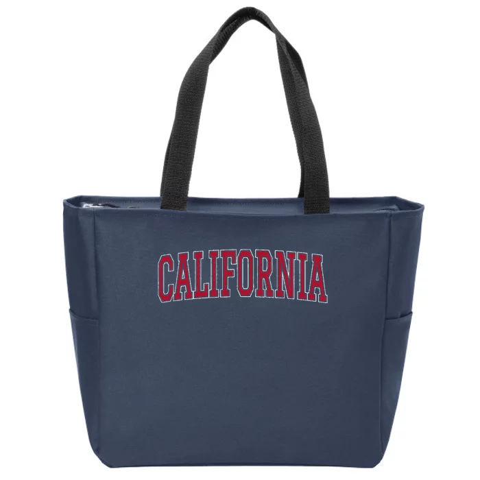 California Missouri Souvenir Varsity Style Red Text Zip Tote Bag