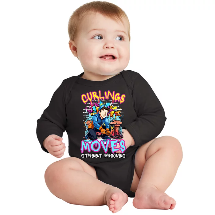 Curlings Moves Street Grooves Curling Meaningful Gift Funny Curling Funny Gift Baby Long Sleeve Bodysuit