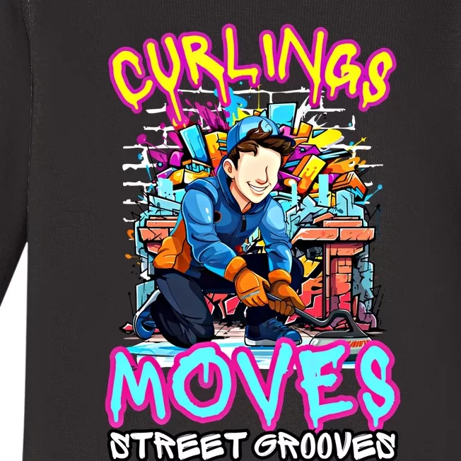 Curlings Moves Street Grooves Curling Meaningful Gift Funny Curling Funny Gift Baby Long Sleeve Bodysuit