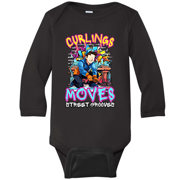 Curlings Moves Street Grooves Curling Meaningful Gift Funny Curling Funny Gift Baby Long Sleeve Bodysuit