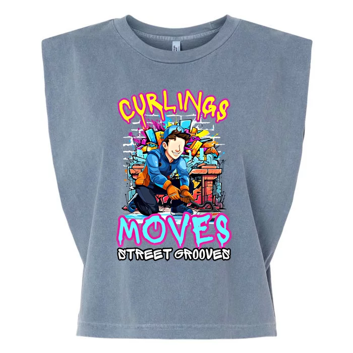 Curlings Moves Street Grooves Curling Meaningful Gift Funny Curling Funny Gift Garment-Dyed Women's Muscle Tee