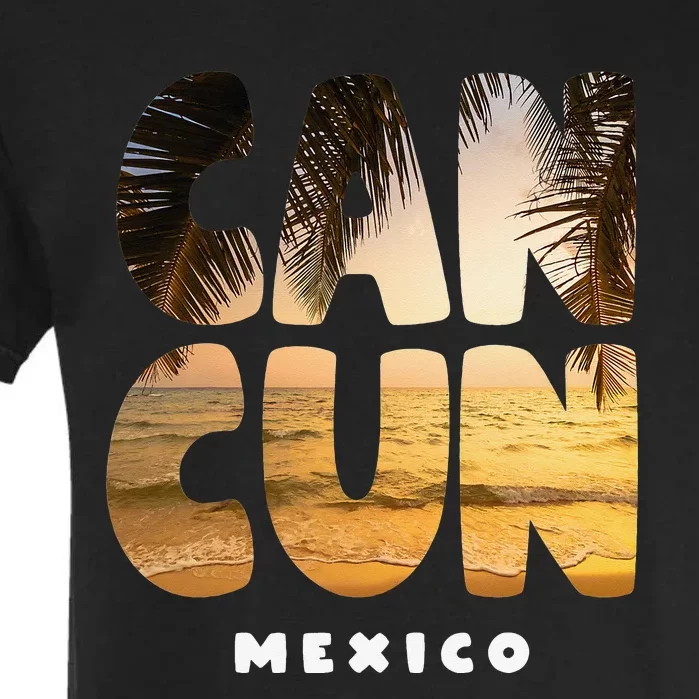 Cancun Mexico Souvenir Sunset Summer Vacation Garment-Dyed Heavyweight T-Shirt