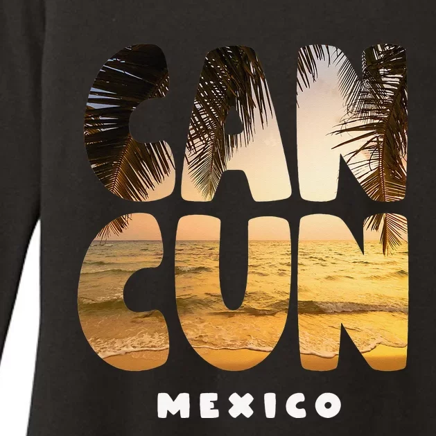 Cancun Mexico Souvenir Sunset Summer Vacation Womens CVC Long Sleeve Shirt