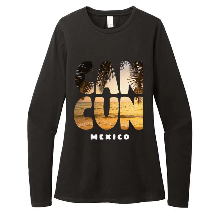 Cancun Mexico Souvenir Sunset Summer Vacation Womens CVC Long Sleeve Shirt